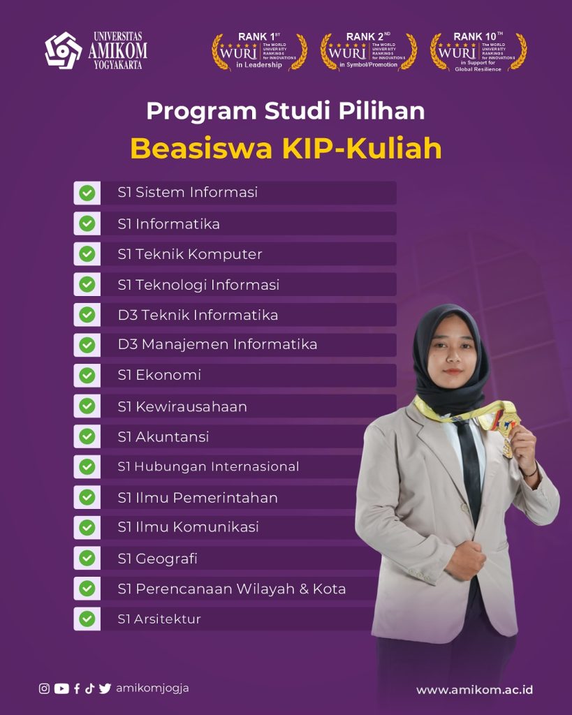 Beasiswa KIP Kuliah di Amikom Yogyakarta