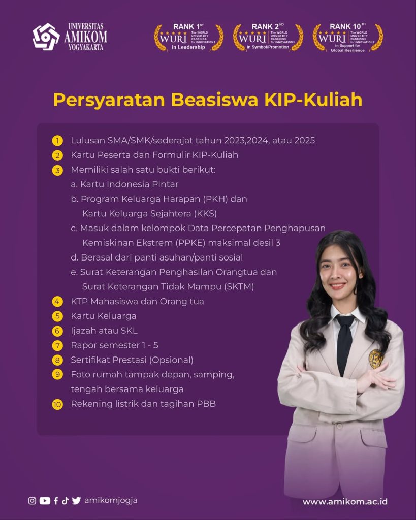 Beasiswa KIP Kuliah di Amikom Yogyakarta