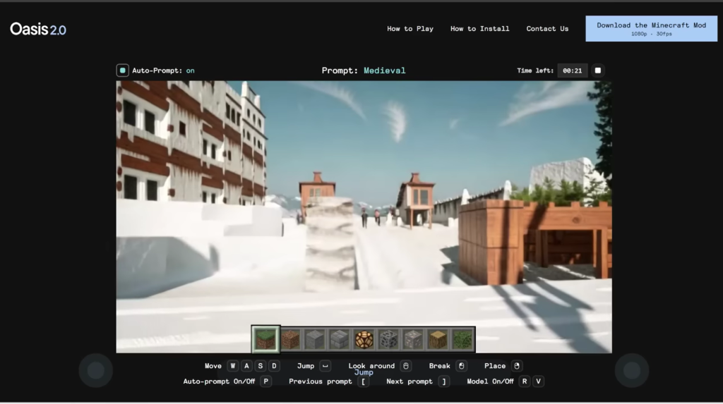 Oasis 2.0 Mod Minecraft Berbasis AI yang Bisa Ubah Dunia Jadi Fantasi Apapun