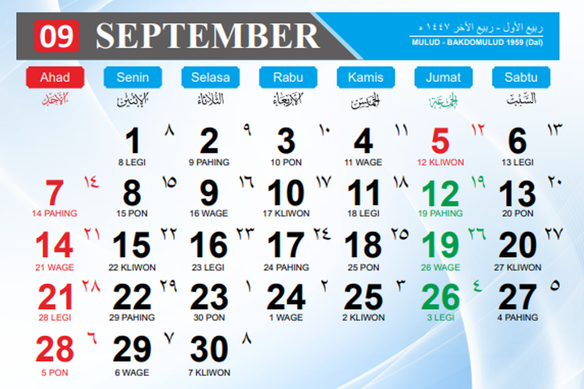 Weton Kalender Jawa