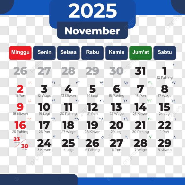 Kalender Jawa November 2025 Lengkap dengan Weton dan Maknanya