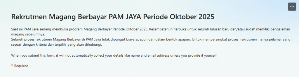 Lowongan Magang PAM Jaya Terbaru Gratis Tanpa Biaya, Cek Syarat & Cara Daftar di Sini!