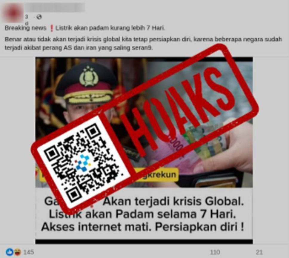 Viral Kabar Listrik Padam 7 Hari di Indonesia, Komdigi Buka Fakta Sebenarnya