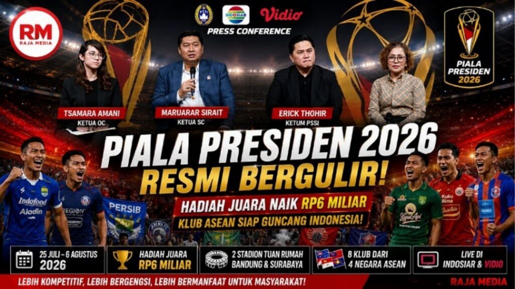 Final Piala Presiden 2026 Persib vs Persebaya, Jadwal, Jam Tayang, dan Link Live Streaming