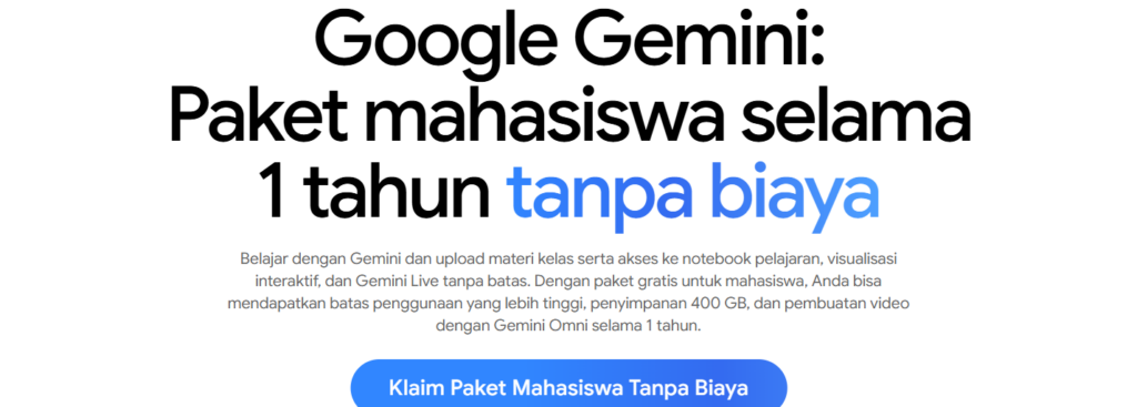 Gemini Pro Gratis Mahasiswa 2026, Cek Syarat dan Cara Klaim Google AI Plus